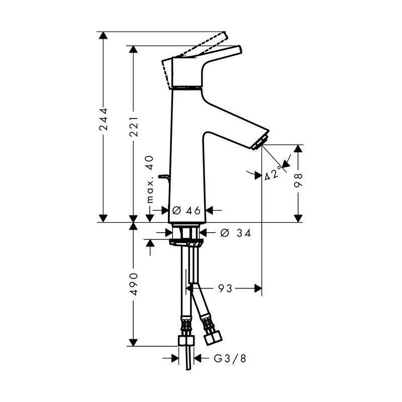 Bateria umywalkowa HANSGROHE Vernis Blend 1-otw. chrom z obrotową wylewką