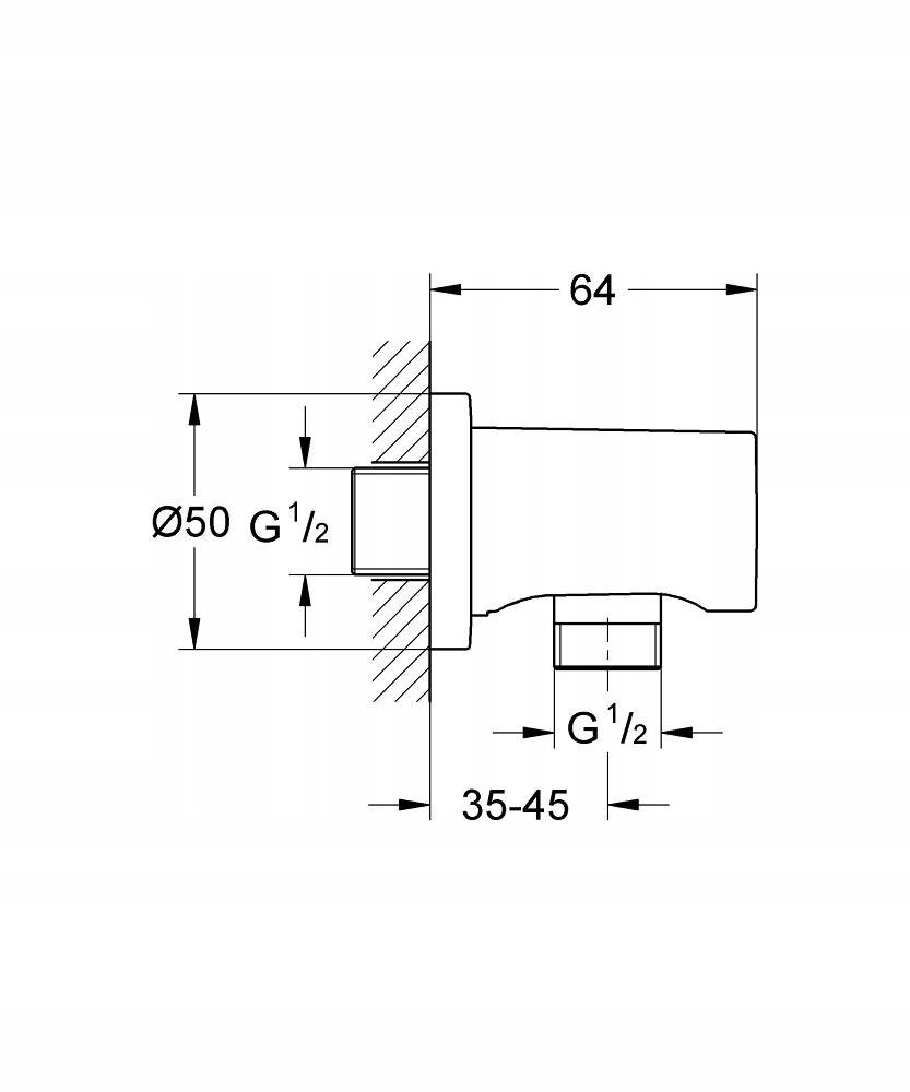 GROHE Kolano przyłączeniowe ścienne GROHE Rainshower phantom black