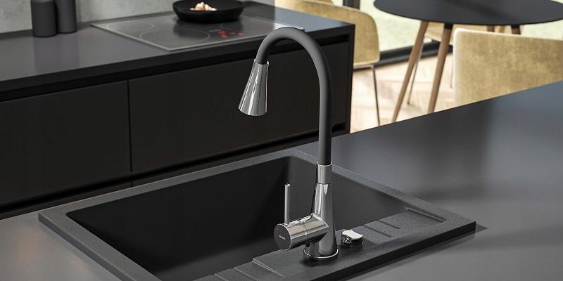 FERRO Bateria zlewozmywakowa Zumba II czarna wylewka, 2-Funkcyjna, chrom