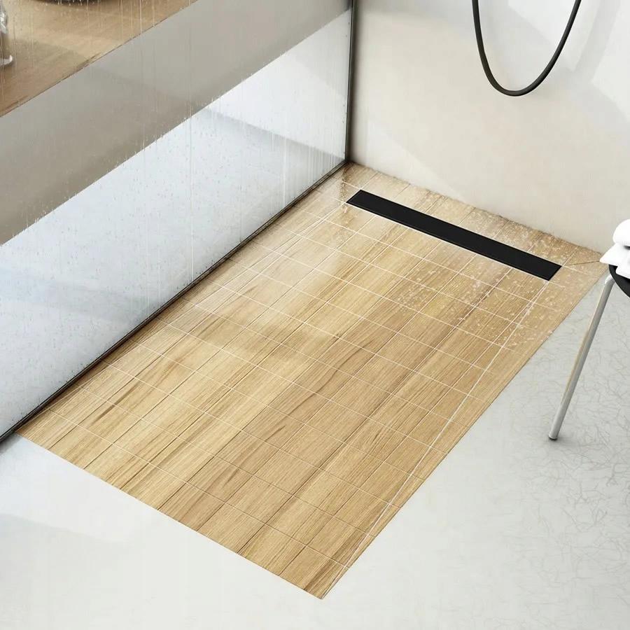 Odpływ liniowy Base-Low Black Standard Plus 80x8x7 z maskownicą Black Steel