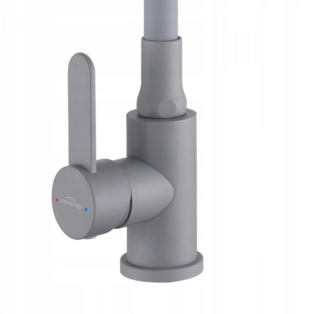 INVENA BATERIA ZLEWOZMYWAKOWA DALIS Z RUCHOMĄ 2F WYLEWKĄ, SZARA