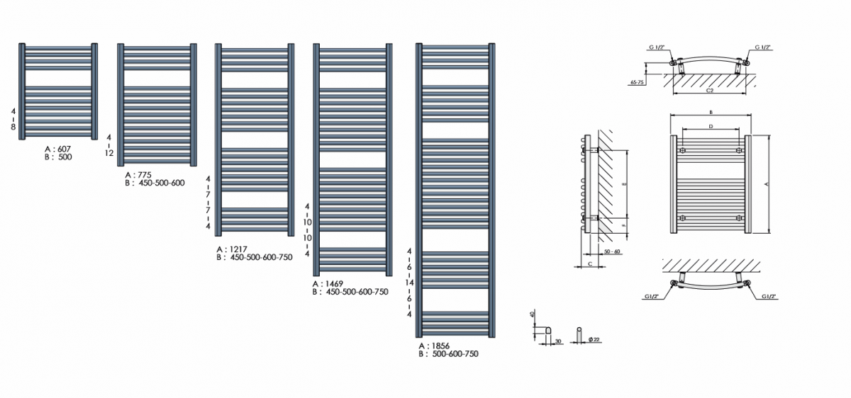 Grzejnik ONNINEN PBT 1500x500 łazienkowy WYSYŁKA 48h