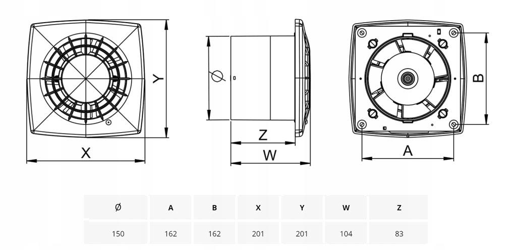 AWENTA Wentylator wyciag.VEGA WGB150 - KOSTKA