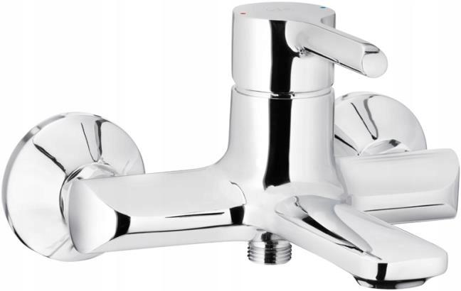 Bateria wannowa ścienna ARMATURA KRAKÓW BARYT 1-uchwyt 2-otw mosiężna chrom