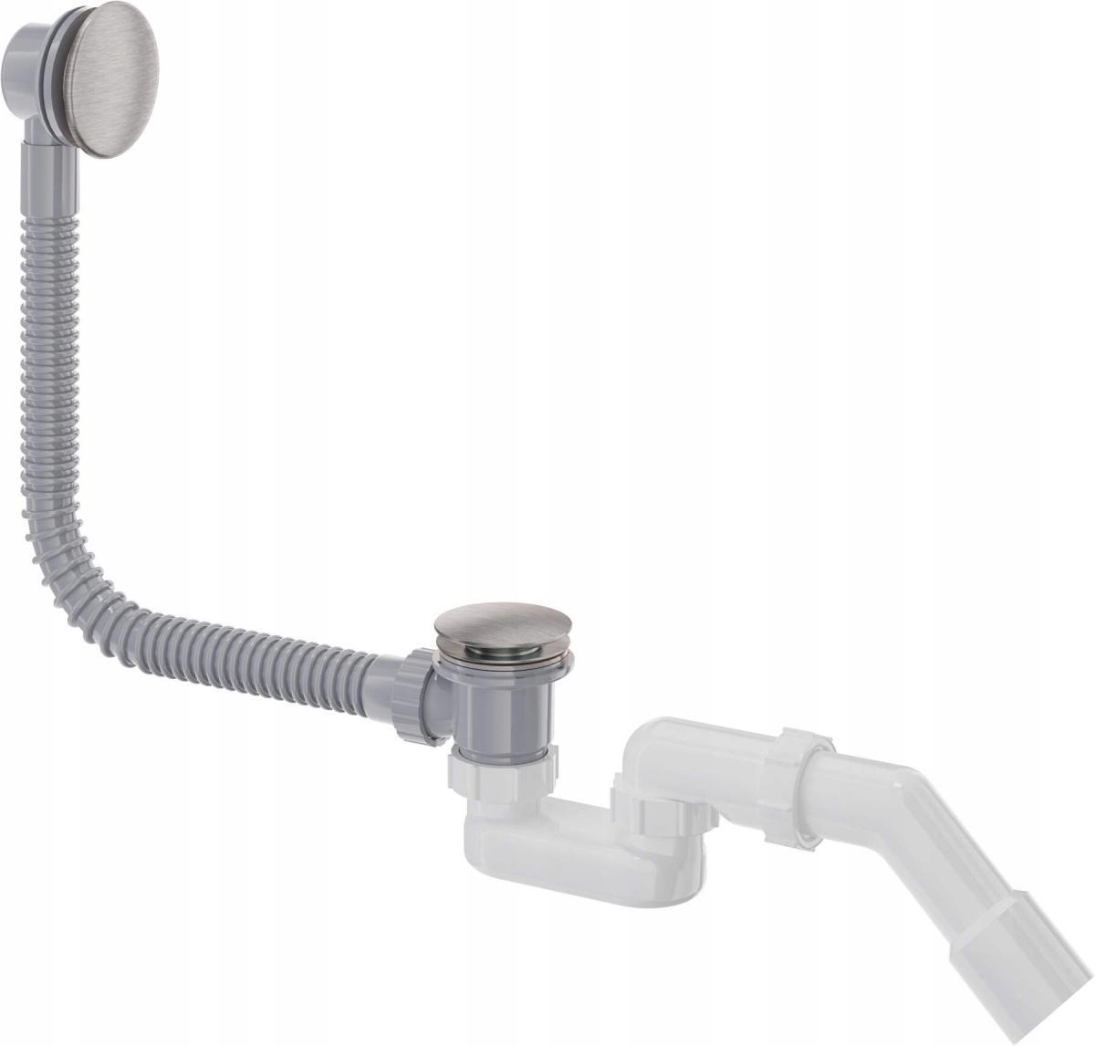 DEANTE Syfon do wanny click-clack, stal szczotkowana