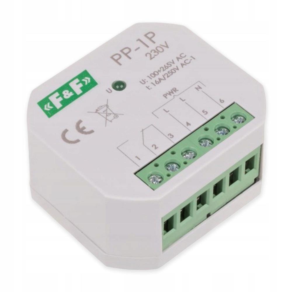 F&F Przekaźnik elektromagnetyczny, 1P 16A, montaż podtynkowy,U=230V PP-1P