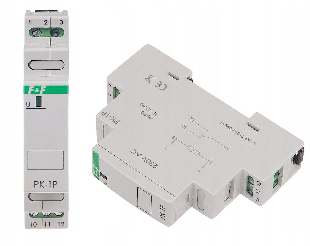 F&F Przekaźnik elektromagnetyczny PK-1P 230V AC, styk: 1P I=16A, 1 moduł