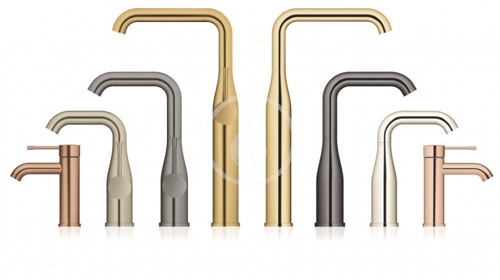 Bateria umywalkowa stojąca GROHE Essence 1-otw. phantom black giętkie węże