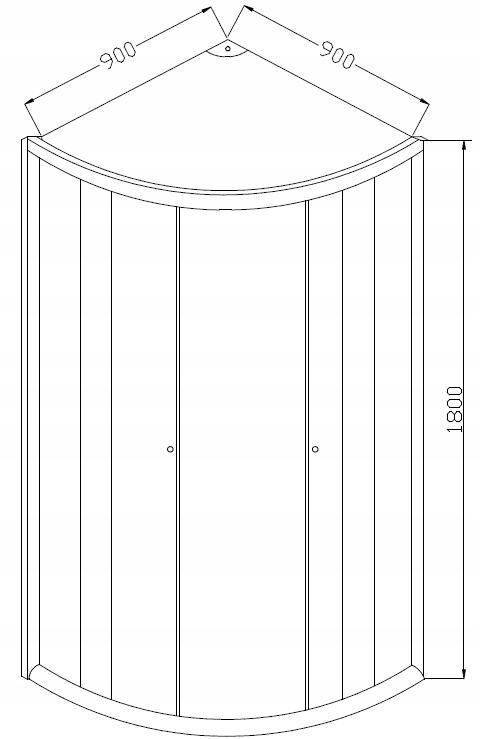 INVENA KABINA NATRYSK. PÓŁOKR.VITORIA 90X90 PROF.SATYNA SZKŁO MROŻONE
