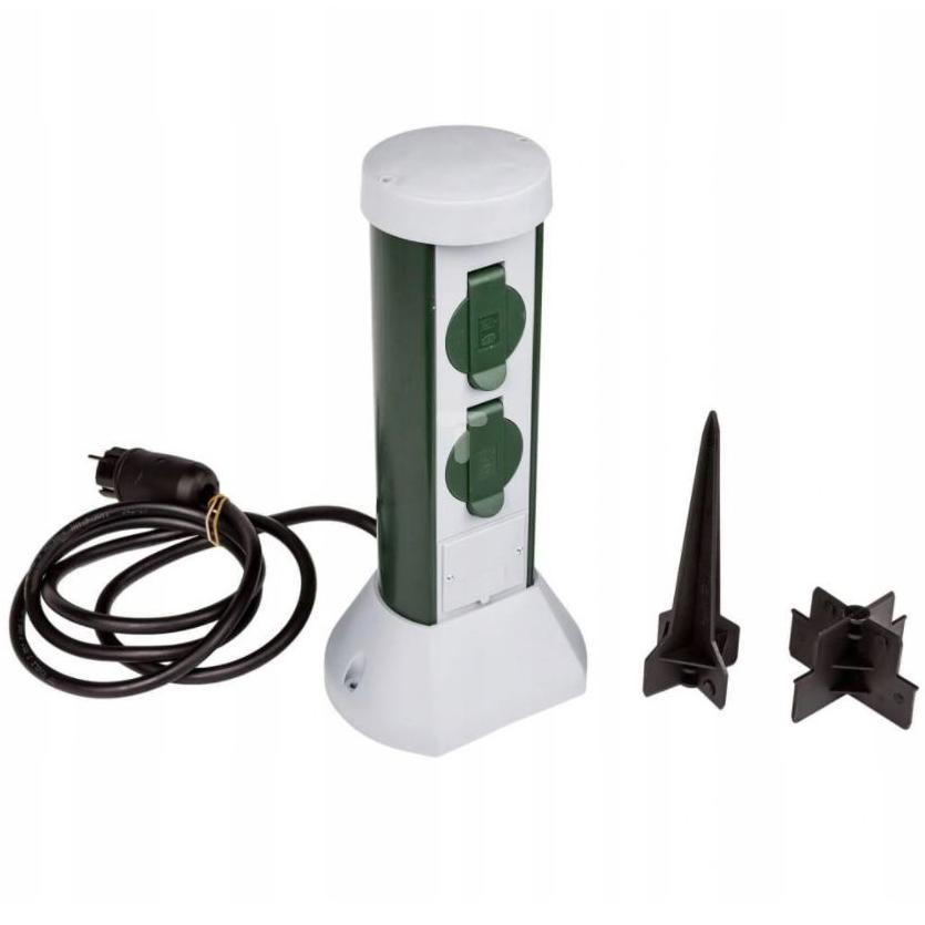 PCE Słupek ogrodowy 2xGS 16A 3p 230V, IP44 2mb OWY 3x1mm2