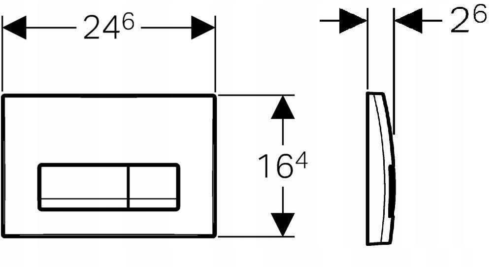 Przycisk uruchamiający GEBERIT Delta50 prostokątny przedni chrom błyszczący