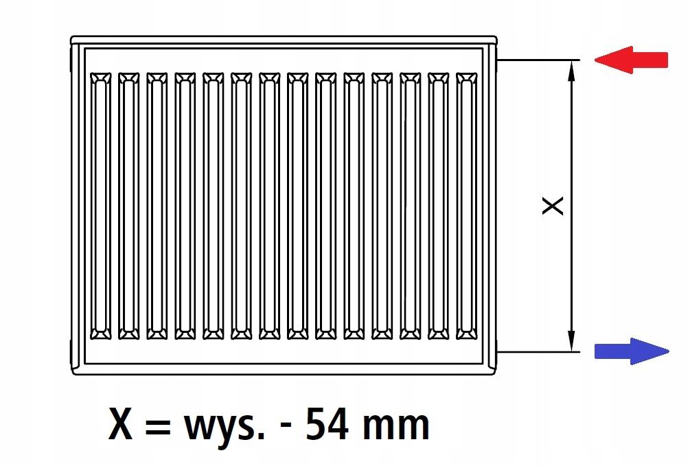 Grzejnik stalowy KERMI C 22 554X1200 X2 boczny 48h