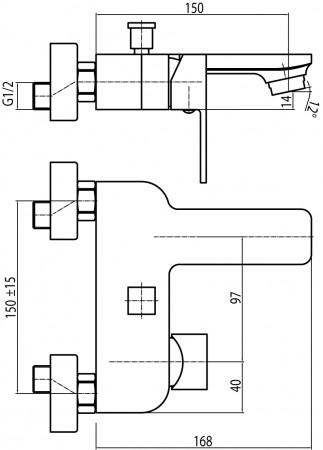 LOFT GOLD Bateria wannowa 4-otworowa stojąca