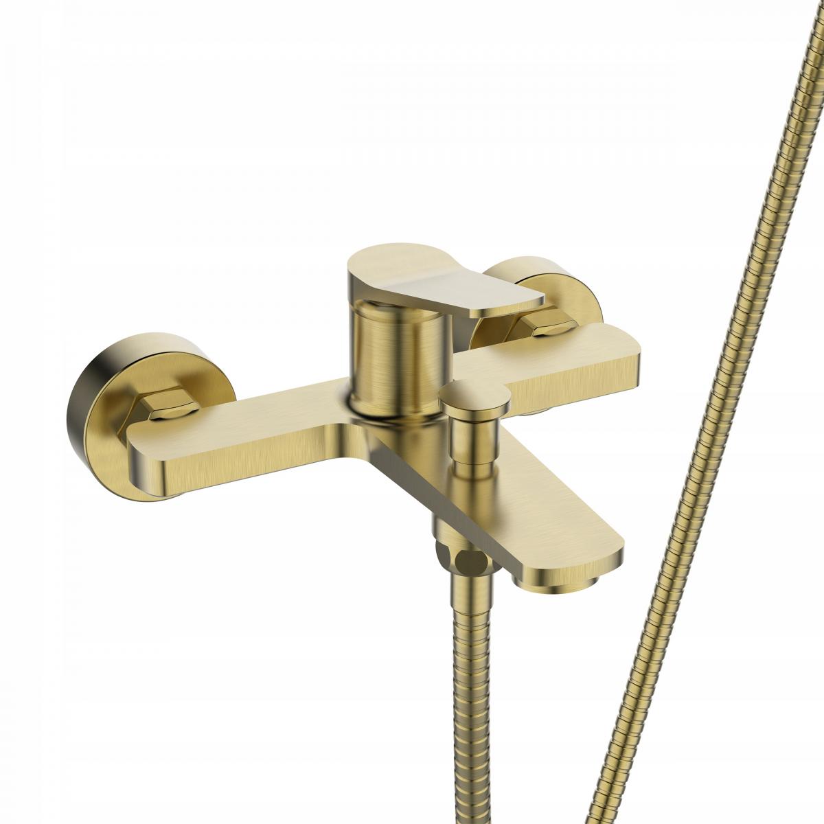 INVENA BATERIA WANNOWA ALONIA INVENA TREND Z ZESTAWEM NATRYSK ZŁOTO SZCZOTK