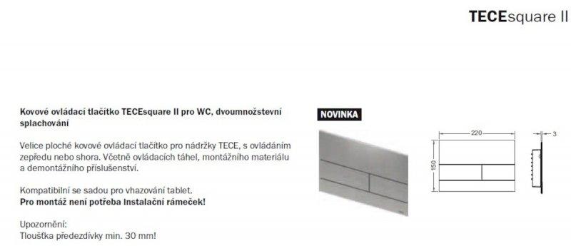 Przycisk spłukujący TECE square II podwójny do WC z metalu stal szczotkow