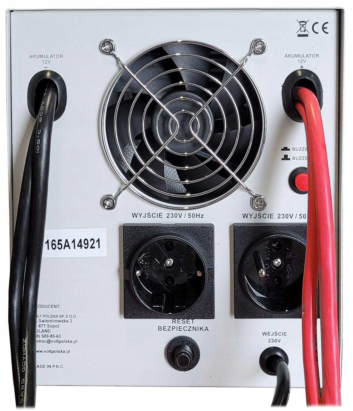 Zasilacz awaryjny SINUS PRO 2200 E PLUS 12/230V (1200/2200W) [AGM, GEL, LiF