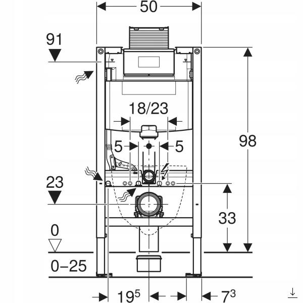Stelaż do WC GEBERIT DUOFIX OMEGA H98 500 x 170 x 980 mm