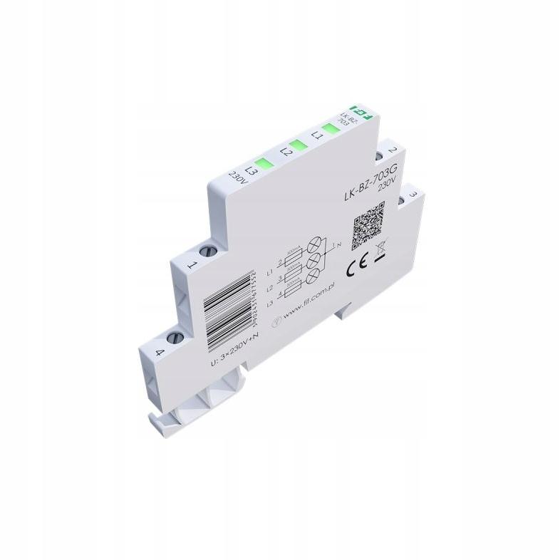 Lampka kontrolna zasilania z zabezpieczeniem LK-BZ-703G 1/3S 3X230V 3xLED Z