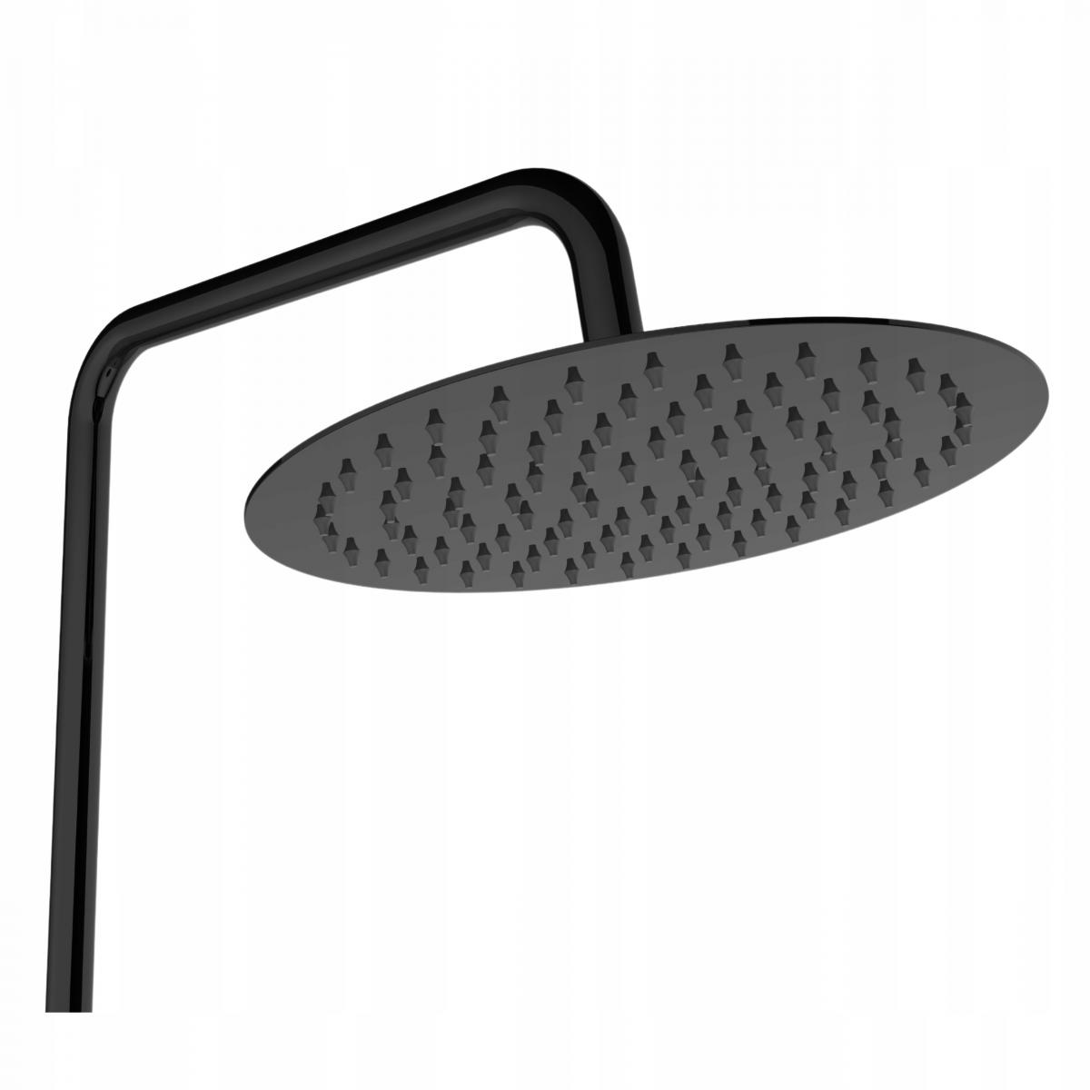 INVENA DESZCZOWNIA Z BATERIĄ NATRYSKOWĄ ALONIA INVENA TREND CZARNY POŁYSK