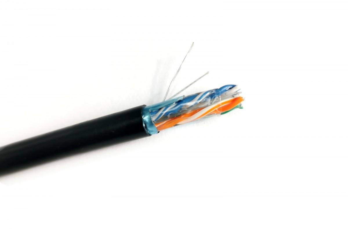 Kabel instalacyjny zewnętrzny żelowany DIGITUS kat .6, F/UTP, AWG 23/1, PE,