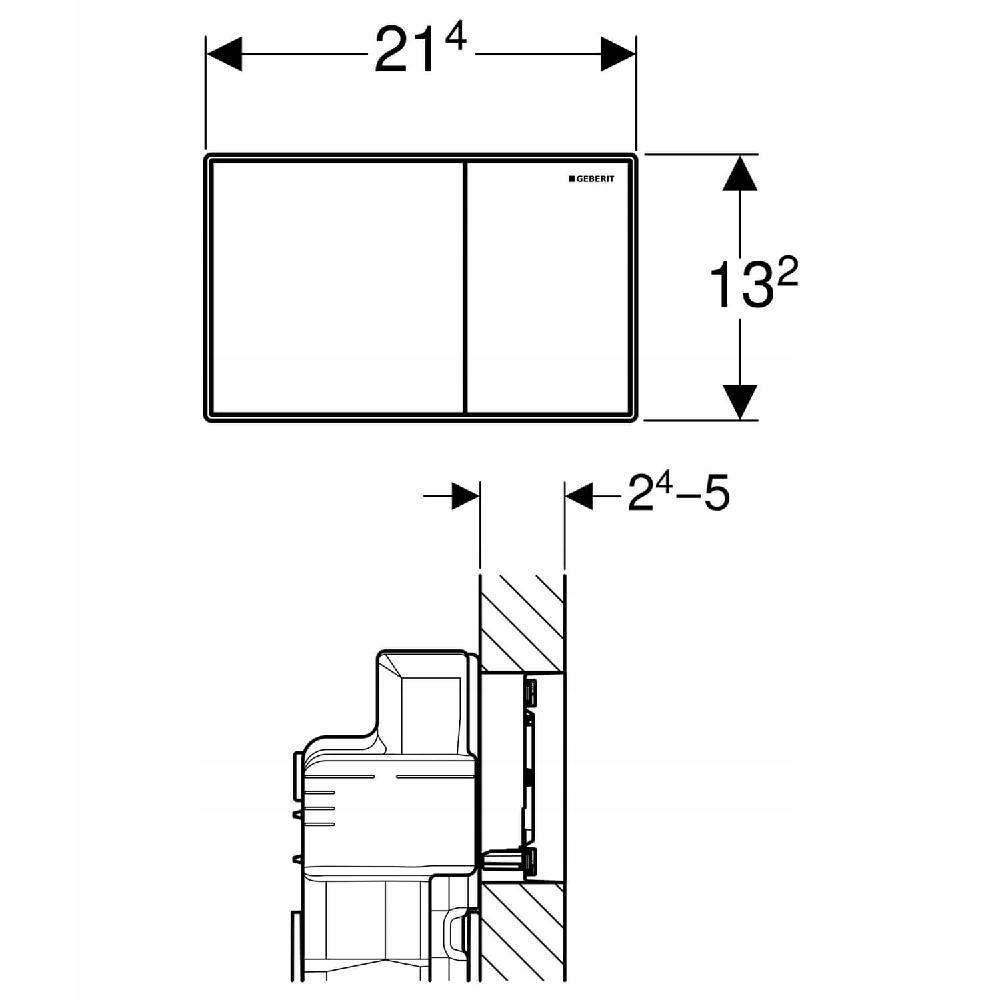 Przycisk uruchamiający GEBERIT Sigma60 przedni do spłuczek podtynk szkło