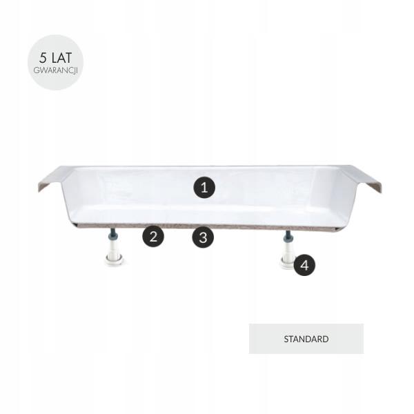 Brodzik akrylowy Stabilsound 80x80x17 / 7 cm półokrągły r55 Grando Plus