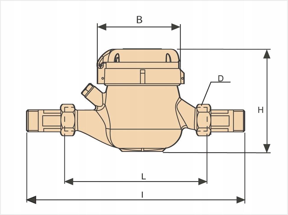 Wodomierz typu: GMDM-I 2 AF Q3-25,0 m3/h DN50 R100/R50 GWINT do wody zimnej