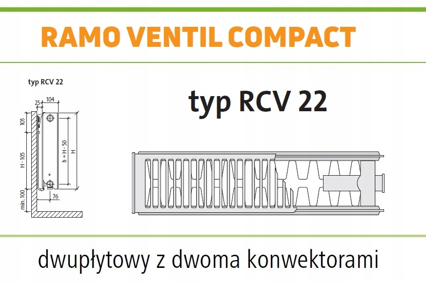 PURMO RAL 7016 RAMO RCV22 900x400 V 22 Lewy ANTRACYT