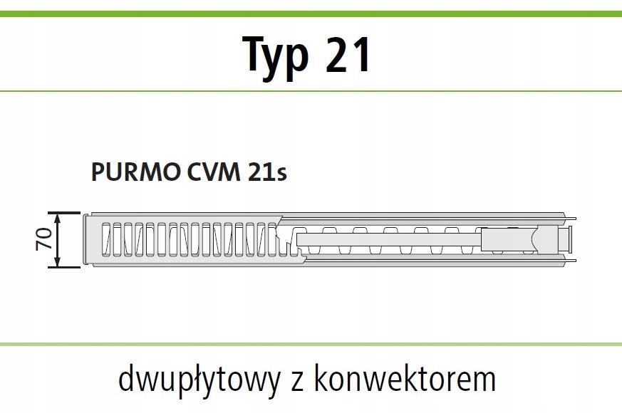 PURMO RAL 9005 CVM21 900x1400 VM 21 dolny środkowy CZARNY