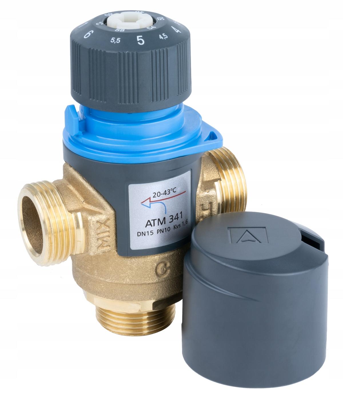 Zawór mieszający termostatyczny ATM 341 DN 15 3/4 GZ 10 bar Kvs 1.6 20-43°C