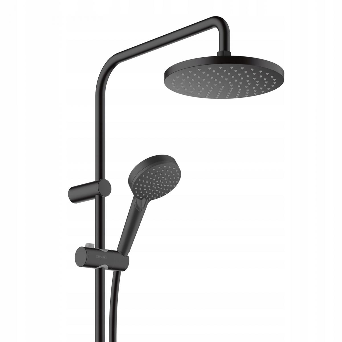 HANSGROHE Zestaw prysznicowy 1 jet HANSGROHE Vernis Blend 200 czarny matowy