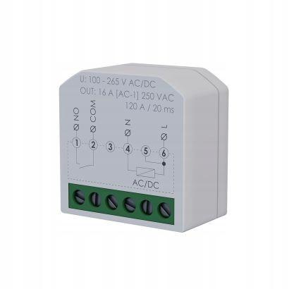 Miniaturowy przekaźnik elektromagnetyczny, 1Z 16A, montaż podtynkowy,U=100-