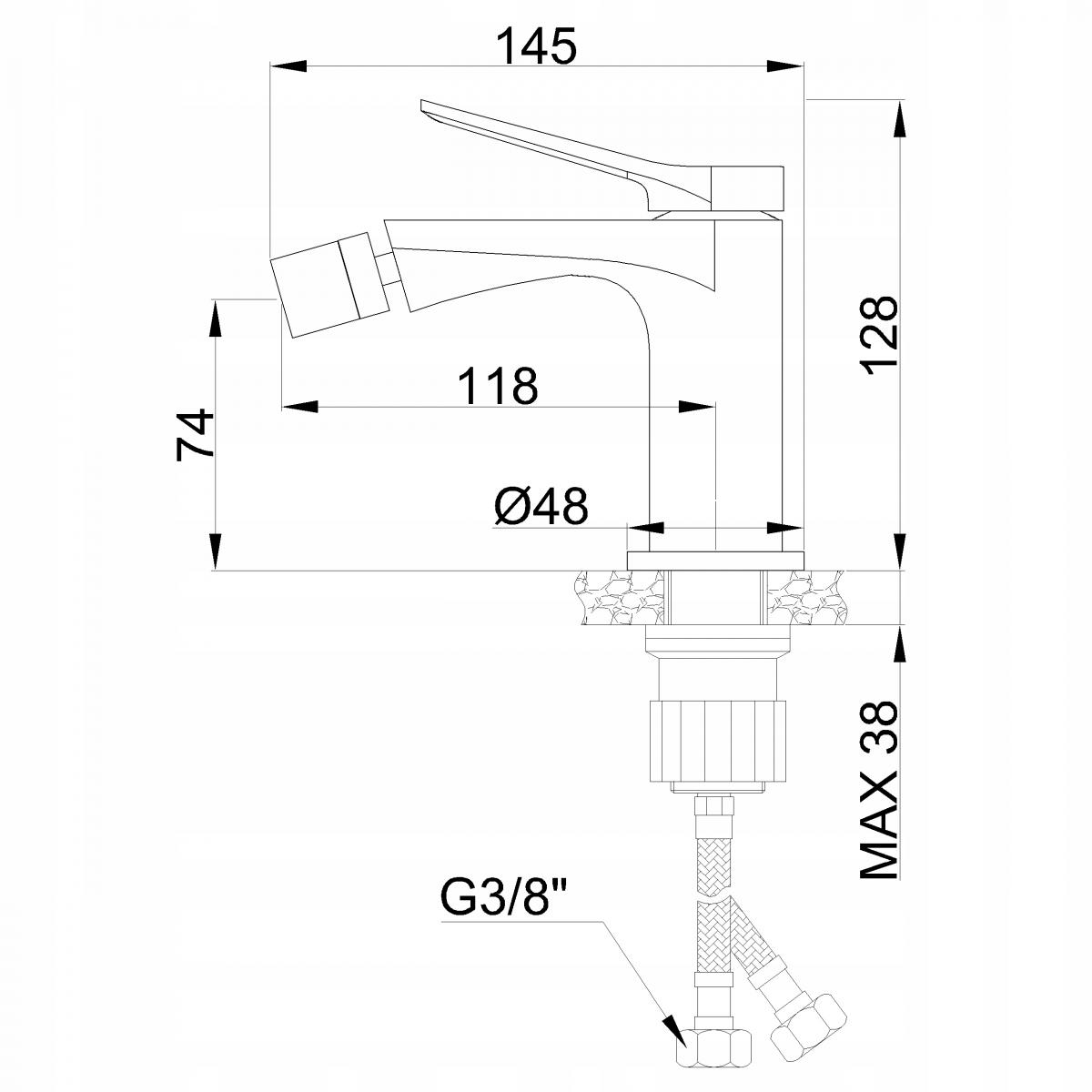 INVENA BATERIA BIDETOWA ALONIA INVENA TREND,CHROM