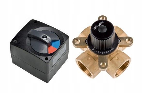 V-MIX ST 10/230 Zestaw: siłownik + zawór mieszający 4-drogowy