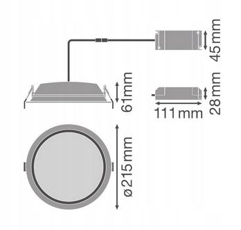 Ledvance Downlight DL ALU DN200 25W/4000K LEDV 48h