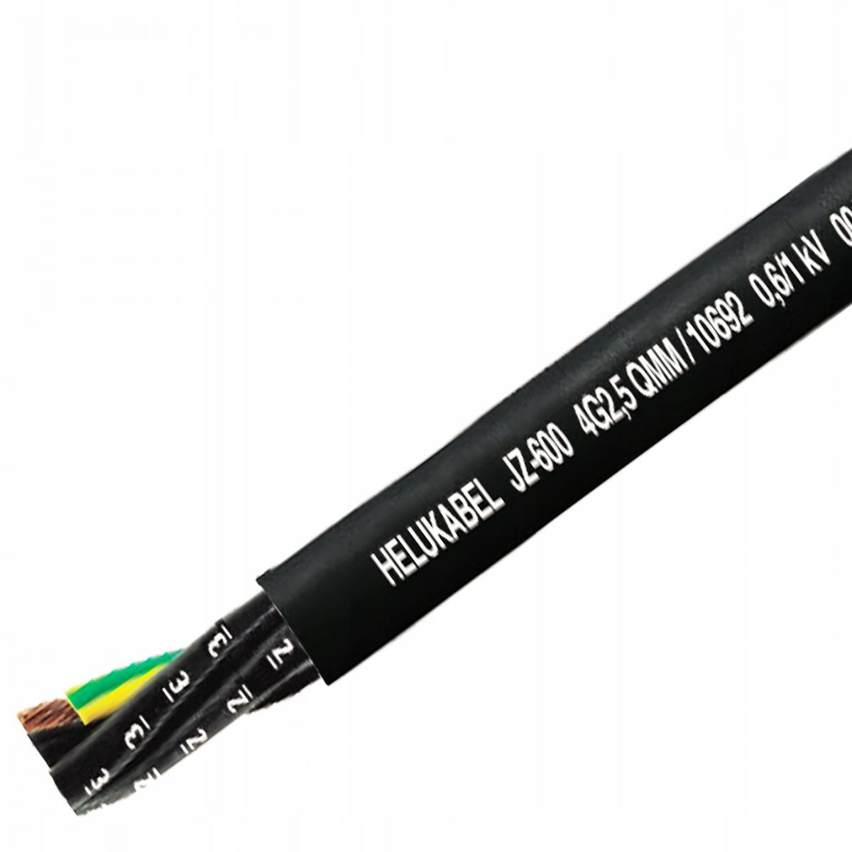 HELUKABEL Przewód sterowniczy JZ-600 25G1 0,6/1 kV żyły czarne, numerowane