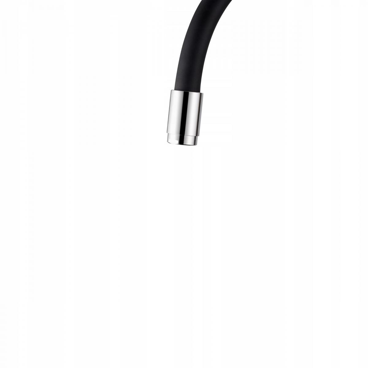 INVENA BATERIA ZLEWOZMYW LIGARIA Z ELAST WYLEWKĄ INVENA TREND, CHROM/CZARNY