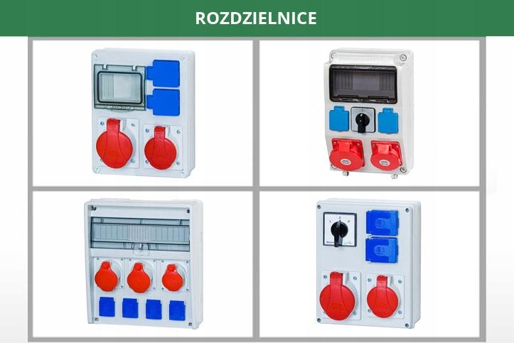 Rozdzielnica LAGO 10M BICOLOR - gniazda 16A 5p, 2x230V, 10 modułów, kolor c