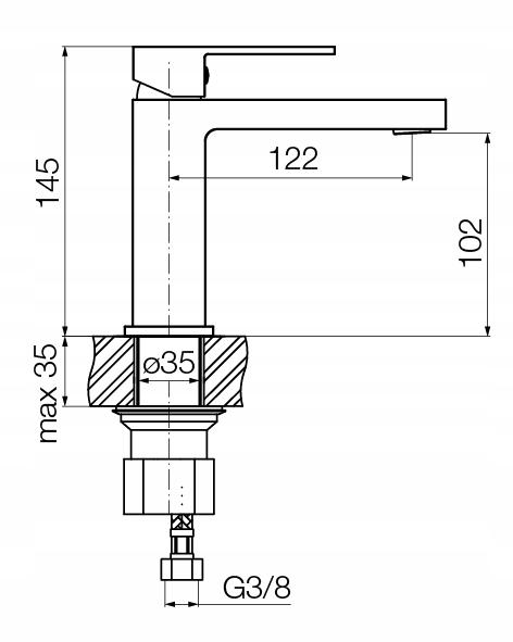 VALVEX Bateria umywalkowa stojąca bez korka spustowego ARS BLACK