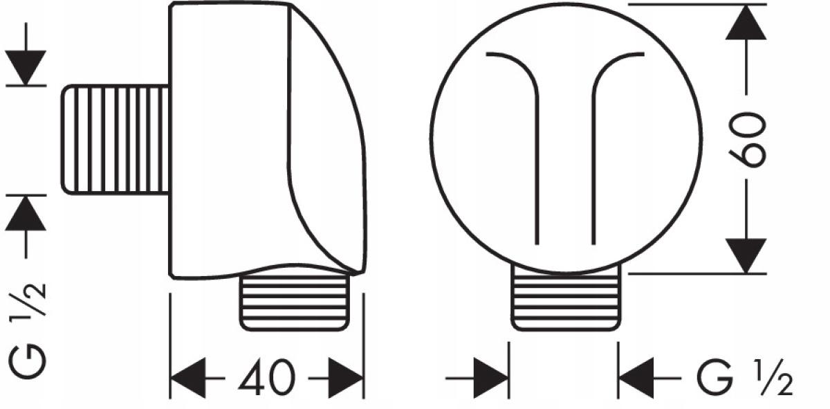 HANSGROHE Przyłącze węża Hansgrohe Fixfit DN15 chrom 27454000
