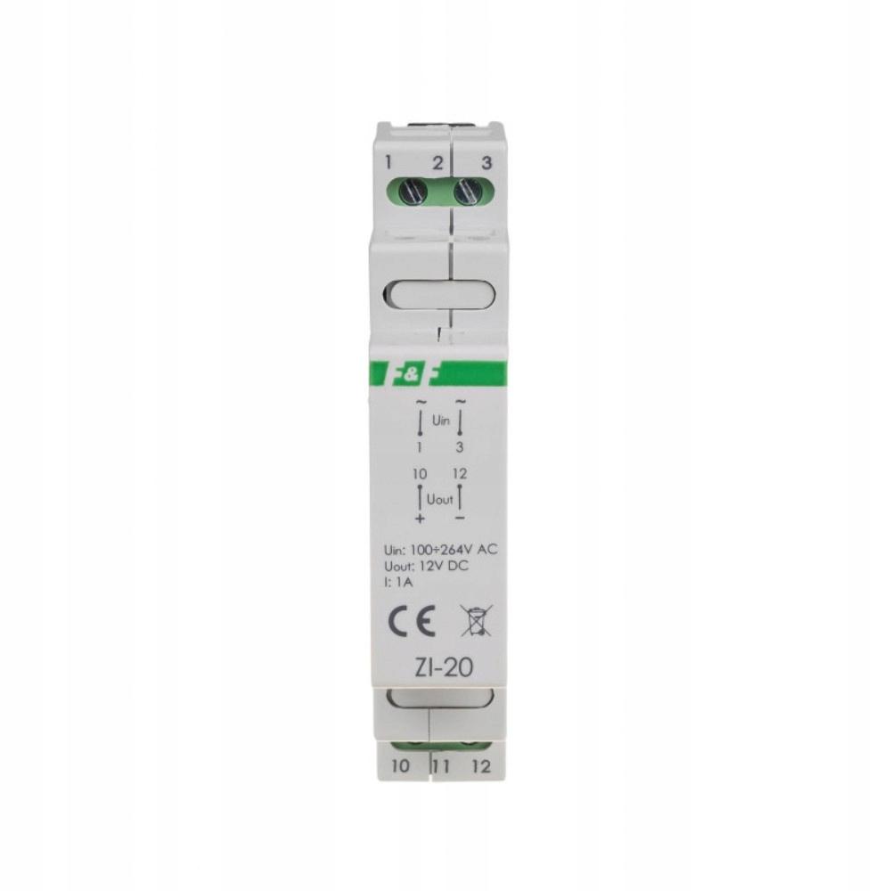 F&F Zasilacz impulsowy zi-20 12v dc 1,0a ZI-20