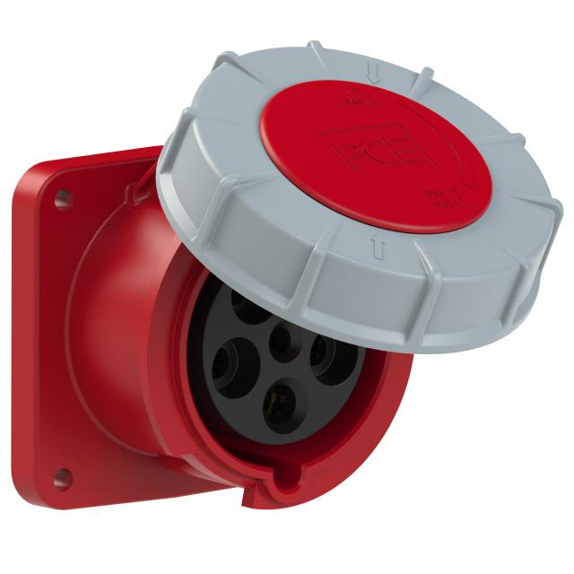 PCE Gniazdo tablicowe proste POWER TWIST 63A 3P+Z+N 400V 100x100mm IP67