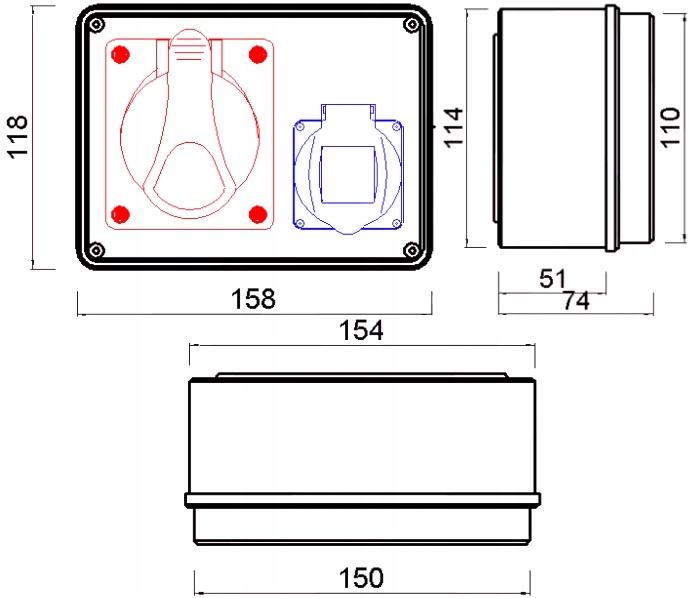 ONNLINE Rozdzielnica R-150 16/5, 250V ONNLINE POWER