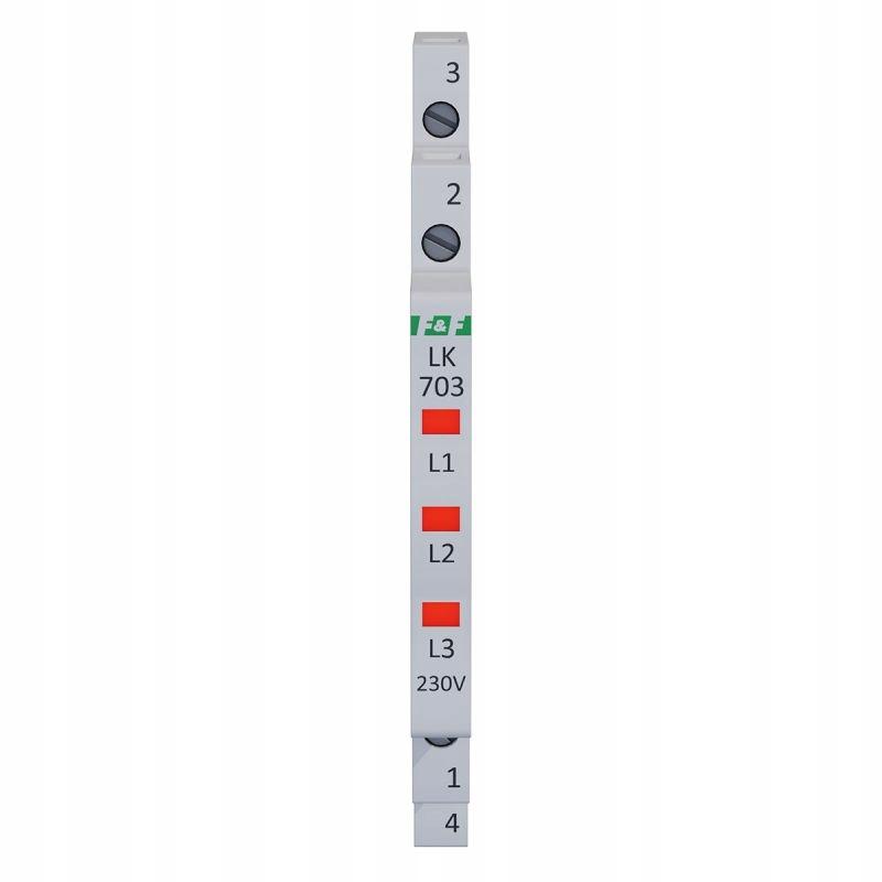 F&F Lampka kontrolna zasilania LK-703R 1/3S 3x230V 3xLED czerwona