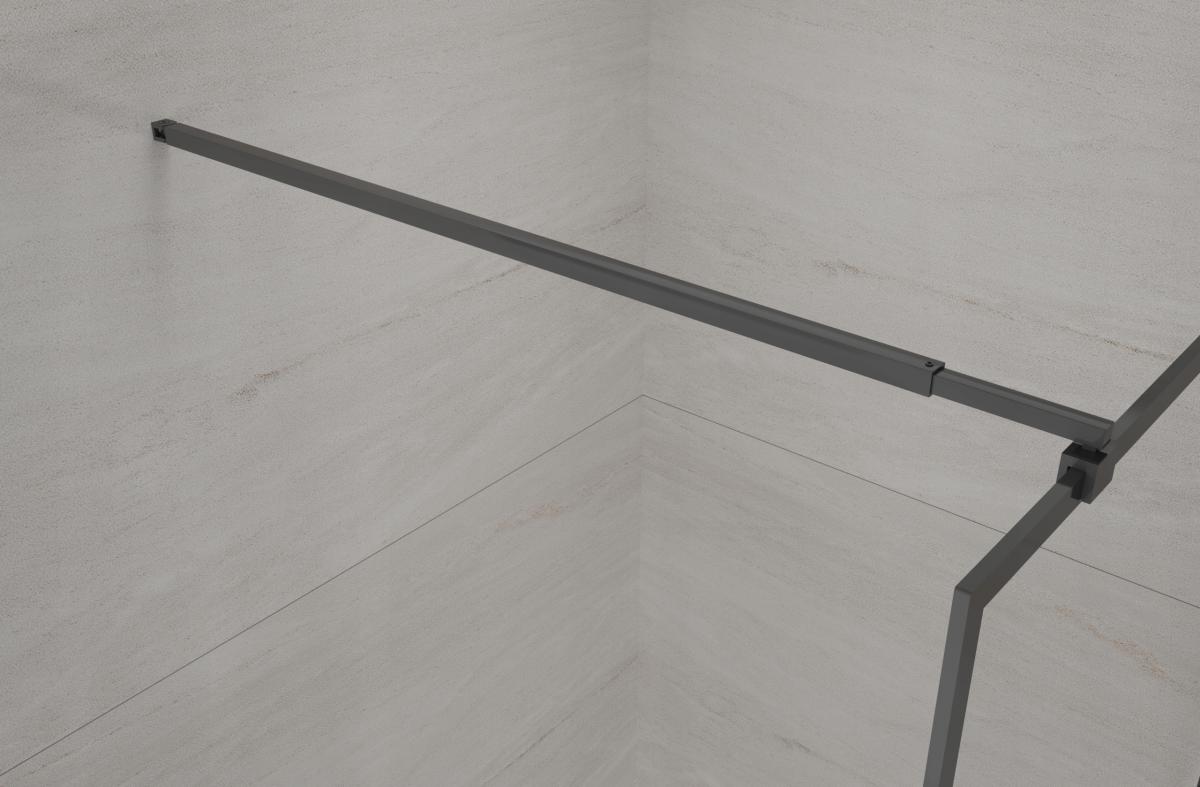 INVENA KABINA WALK-IN II 120X200CM RAMKA 8MM SHINY-GLASS CZARNY