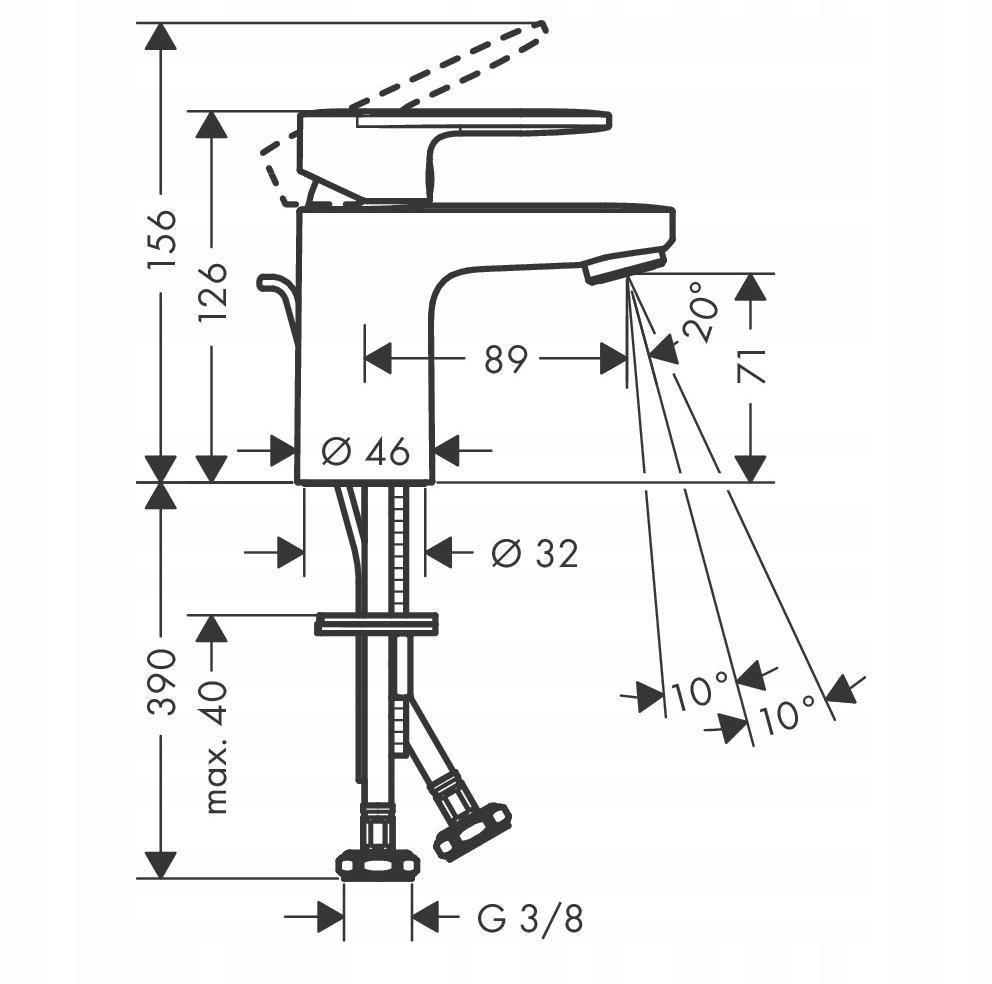 Bateria umywalkowa stojąca Hansgrohe Vernis Blend srebrny