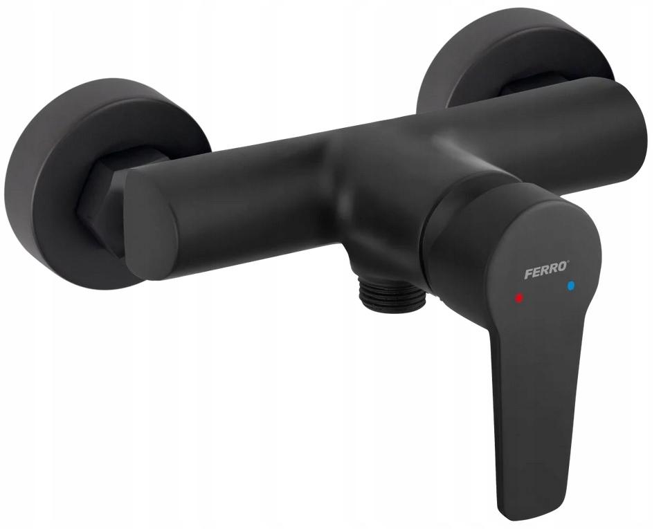 FERRO Bateria natryskowa RITTO BLACK bez zestawu natryskowego, czarny