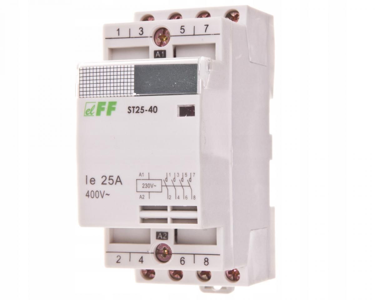 F&F Stycznik modułowy, montaż na szynie, styki 4no, 25a ST25-40