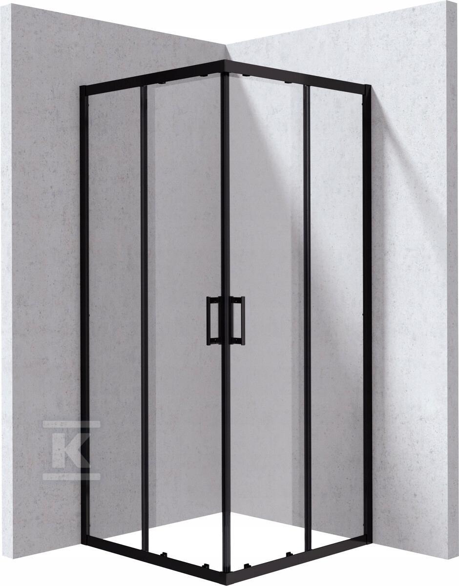 Kabina Onnline New kwadratowa, profil nero, szkło transparentne 90x195cm