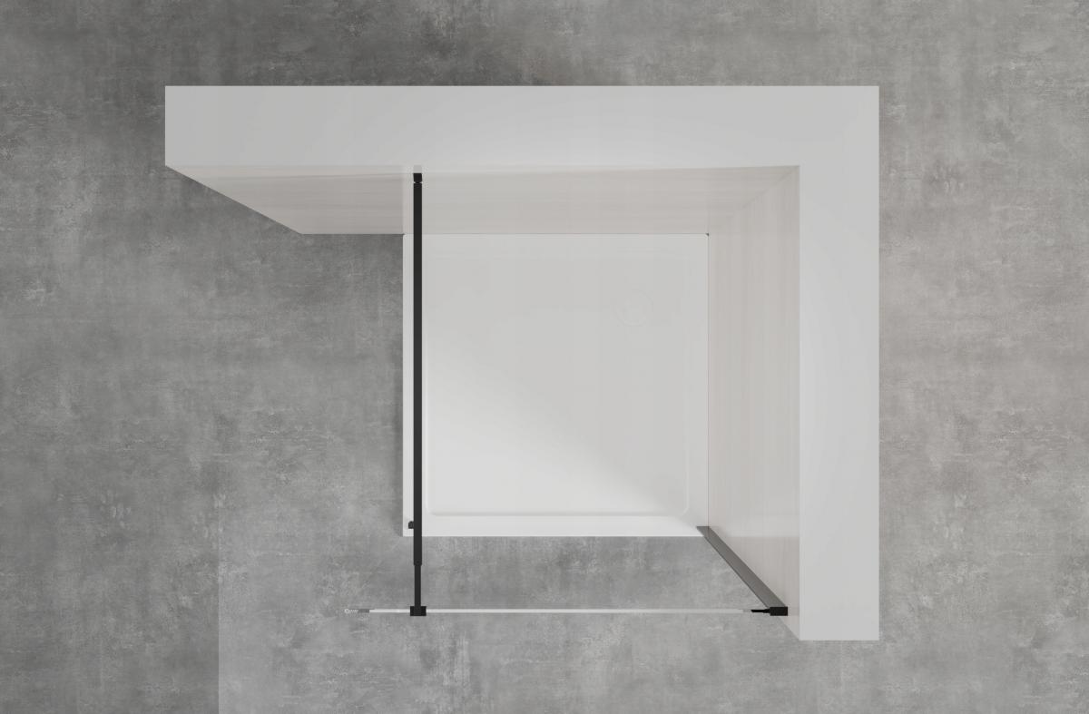 INVENA KABINA WALK-IN II 100X200CM TRANSP 8MM SHINY-GLASS CZARNY